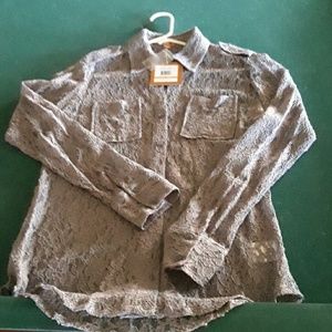 Ellen Tracy lace button up shirt